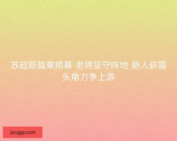 苏超新篇章揭幕 老将坚守阵地 新人崭露头角力争上游